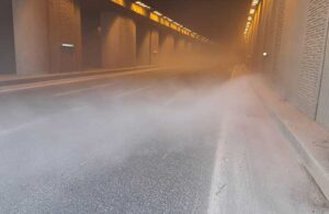 Belediyenin sivrisinek ilacı tünele doldu, yol ulaşıma kapandı