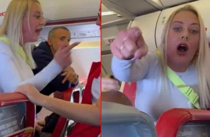 Antalya uçağında ortalık karıştı! Çocuğun ağlamasına sinirlendi yolculara tokat attı