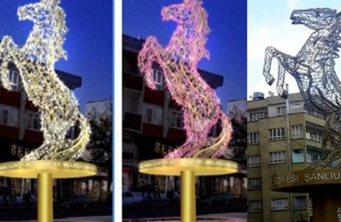 Şanlıurfa belediyesi at heykelini ‘eşek mi katır mı?’ tartışmaları üzerine kaldırdı