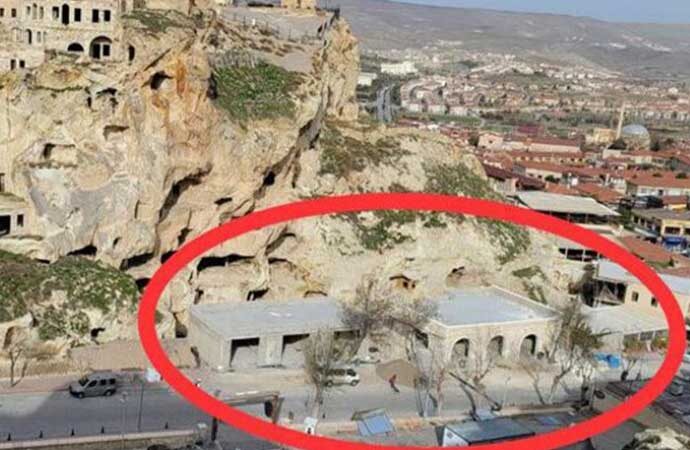 AKP’li belediye Kapadokya’daki tepki çeken inşaata yeniden başladı