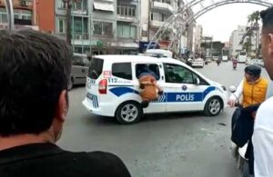 Gözaltına alınan zanlı polis arabasının camından kaçmaya çalıştı