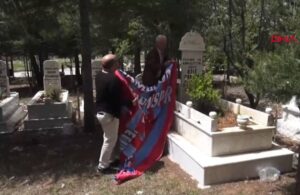 Vasiyetiydi! Mezarına Trabzonspor bayrağı örtüldü