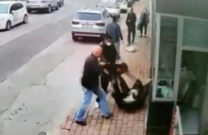 Sokak ortasında kadına şiddet uyguladı tekme tokat dövüldü