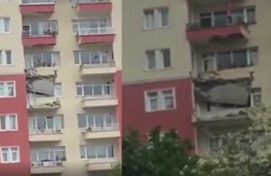 10 katlı apartmanın 2 balkonu çöktü