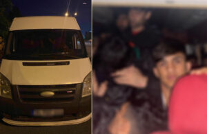Minibüsün içinden 28 kaçak Afgan göçmen çıktı