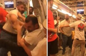 Metroda tekme tokat ‘alkol’ kavgası