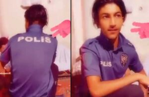 Afgan göçmen polis üniformasıyla video çekti