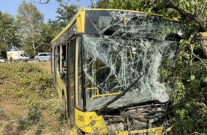 Belediye otobüsü şarampole yuvarlandı: 21 yaralı