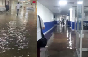 İzmir’de sağanak yağış! Ege Üniversitesi Hastanesi’ni su bastı