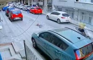 Sokakta hız yapan motosikletli 5 yaşındaki çocuğa çarpıp kaçtı