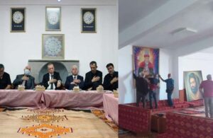 Hüseyin Gazi Cemevi’nde Erdoğan’ın ziyareti öncesi değiştirilen resimler yerine asıldı