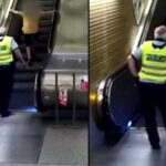 Hırsız yürüyen merdivene ters bindi, polis yakalamak için sadece bekledi