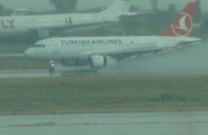 İstanbul’da yağmur yağdı uçaklar havalimanına inemedi