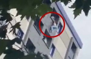 Gaziosmanpaşa’da bir kadın 12’nci katta asılı kaldı