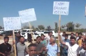 Harran’da çiftçiler Bakan Kirişçi’yi istifaya çağırdı