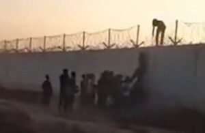 Kaçak göçmenler sınırı merdiven ve kerpeten yardımıyla geçti
