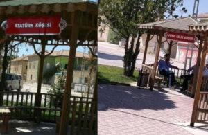 AKP’li belediye parktaki Atatürk köşesi ve resmini kaldırdı