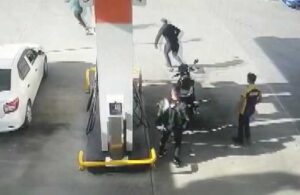 Motosiklet hırsızları benzinlikte polise yakalandı