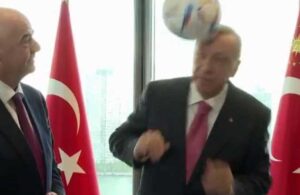 Erdoğan dünyada sadece bir tane üretilen topa kafa attı