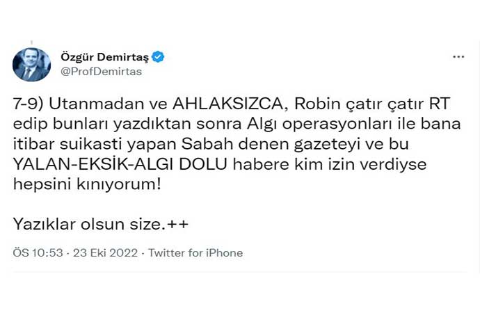 Özgür Demirtaş ve Sabah Gazetesi arasında polemik - Resim : 8