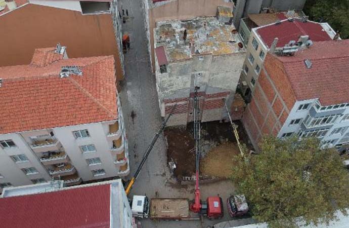 Sinop’ta temeli kayan 5 katlı bina için tahliye kararı