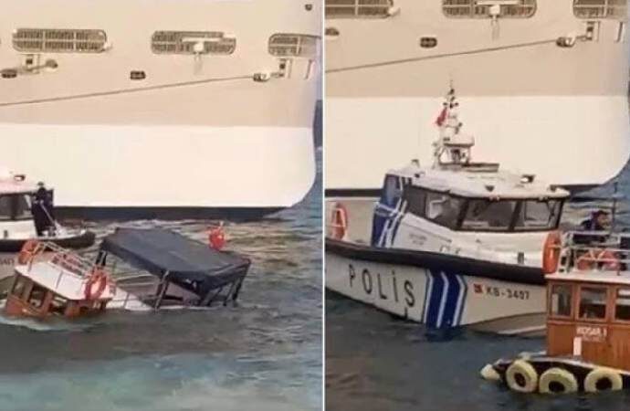 Karaköy’de tekne battı
