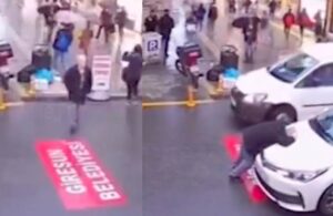Giresun’da ilginç kaza: Yaşlı adam kendini duran arabanın önüne attı