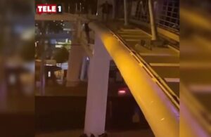 Köprüden atlayan kadını polisler havada yakaladı
