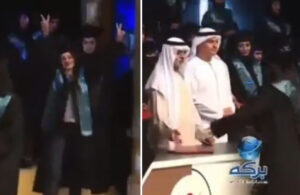 BAE Bakanı ailesini selamlayıp dans eden öğrencinin diplomasını masaya fırlattı