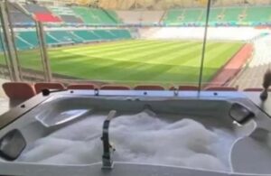 Türk futbolunda bir ilk ! Tribünde ‘jakuzi’ keyfi başladı