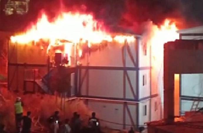 Ümraniye’de inşaat şantiyesinde çıkan yangında bir işçi yaşamını yitirdi