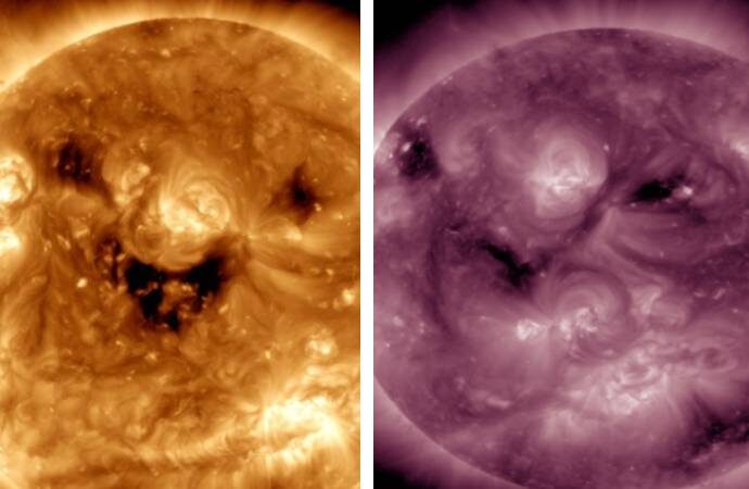 NASA Güneş’in “asık suratlı” fotoğrafını paylaştı