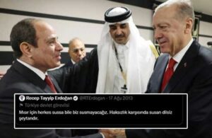 CHP’li gençler Erdoğan’a 2013 yılında attığı tweeti hatırlattı: Diktatör Sisi oldu AKP ile kardeş