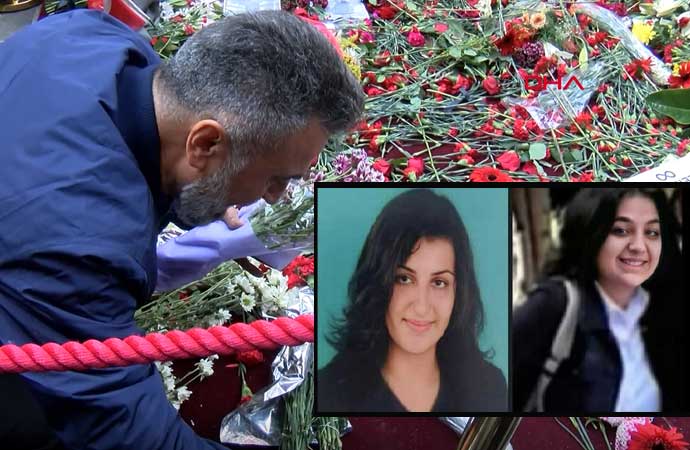 Acılı baba terör saldırısında kızını kaybettiği yere karanfil bıraktı