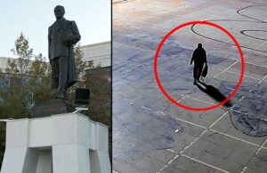 Yine ortaya çıktılar! Atatürk Anıtı’na balyozlu saldırı