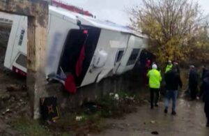 Diyarbakır’da yolcu otobüsü devrildi: 20 yaralı