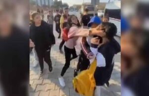 Liseli kız öğrenciler sokak ortasında birbirine girdi