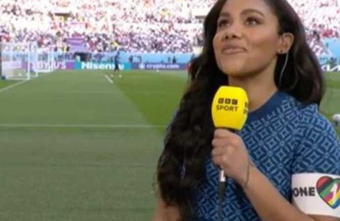 BBC yorumcusu, maç öncesi yayında Katar’ın yasakladığı OneLove pazubandını taktı