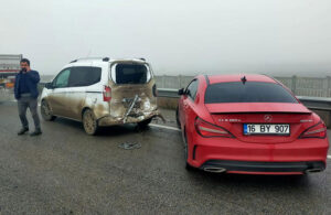 Bursa’da sis yüzünden 22 araç kaza yaptı