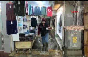İzmir’de sağanak yağmur etkili oldu! Kemeraltı Çarşısı sular altında kaldı