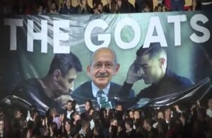 Kılıçdaroğlu’na Messi ve Ronaldo’lu ‘The Goats’ pankartı