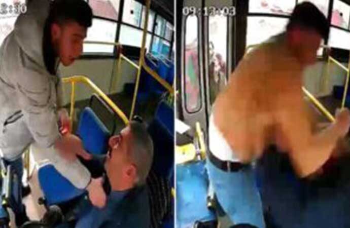 Otobüs şoförünü darbeden saldırgan yakandı