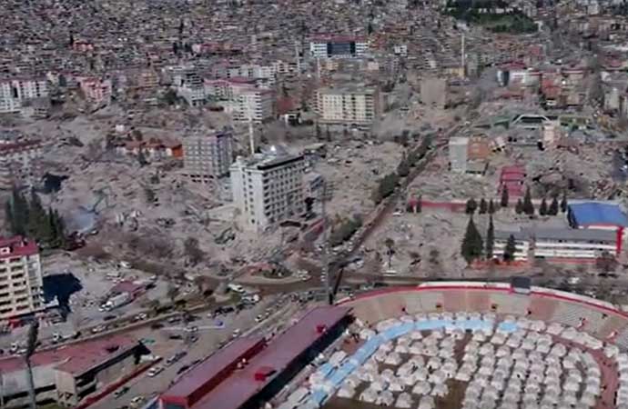 Depremin yıktığı Kahramanmaraş’ın son hali böyle görüntülendi!
