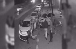 İstanbul’da feci kaza! Kaldırımdaki araca son sürat çarptı