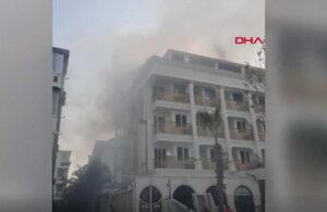 Depremzedelerin kaldığı otelde yangın çıktı