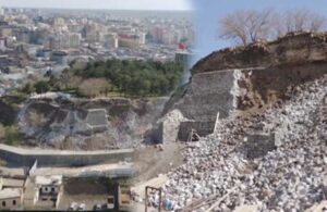Tarihi kalenin restore edilen kısımları depremde yıkıldı