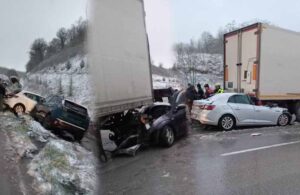 Samsun Ankara yolunda zincirleme kaza! 13 araç çarpıştı 17 yaralı