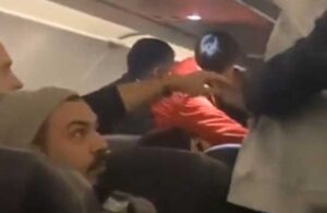 Uçakta yolcular birbirine girdi, hostesin tek sözü herkesi yerine oturttu
