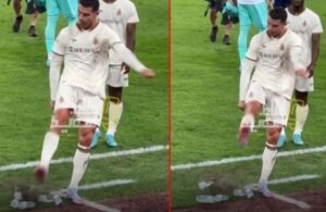 Ronaldo tezahüratlara kızdı, su şişelerini tekmeledi