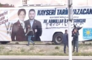 İYİ Parti’nin seçim otobüsüne saldırı!